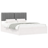 Letto con Testiera Rivestita Grigio chiaro 150 x 200 cm