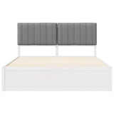 Letto con Testiera Rivestita Grigio chiaro 150 x 200 cm