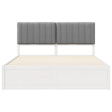 Letto con Testiera Rivestita Grigio chiaro 150 x 200 cm