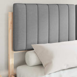 Letto con Testiera Rivestita Grigio chiaro 140 x 190 cm
