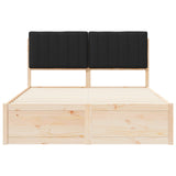 Letto con Testiera Rivestita Nero 140 x 190 cm Pino massello