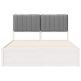 Letto con Testiera Rivestita Grigio chiaro 140 x 190 cm