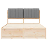 Letto con Testiera Rivestita Grigio chiaro 135 x 190 cm