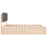 Letto con Testiera Rivestita Grigio chiaro 135 x 190 cm