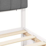 Letto con Testiera Rivestita Grigio chiaro 135 x 190 cm