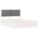 Letto con Testiera Rivestita Grigio chiaro 135 x 190 cm