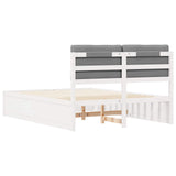 Letto con Testiera Rivestita Grigio chiaro 135 x 190 cm