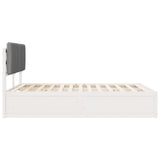Letto con Testiera Rivestita Grigio chiaro 135 x 190 cm