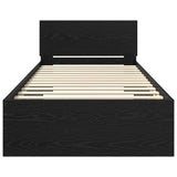 Struttura del letto Rovere Nero 100 x 200 cm Legno truciolato