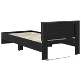 Struttura del letto Rovere Nero 90 x 200 cm Legno truciolato
