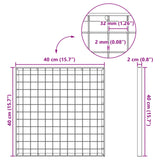 Grata Argento 40 x 40 x 2 cm Acciaio Zincato a Caldo