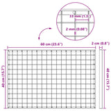 Grata Argento 60 x 40 x 2 cm Acciaio Zincato a Caldo