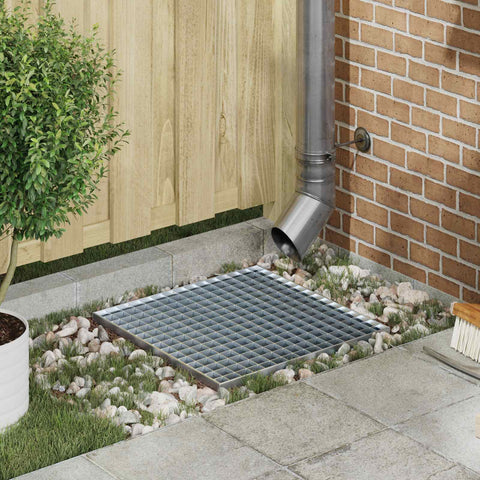 Grata Argento 50 x 50 x 2 cm Acciaio Zincato a Caldo