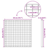 Grata Argento 50 x 50 x 2 cm Acciaio Zincato a Caldo