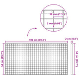 Grata Argento 100 x 50 x 2 cm Acciaio Zincato a Caldo