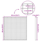 Grata Argento 60 x 60 x 2 cm Acciaio Zincato a Caldo