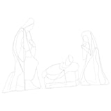 Scena di Natività Illuminata Multicolore 112 x 72 cm PVC