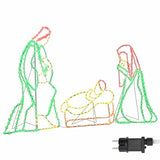 Scena di Natività Illuminata Multicolore 112 x 72 cm PVC