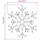 Fiocco di Neve di Natale Bianco caldo 56 x 49 x 0,7 cm PVC