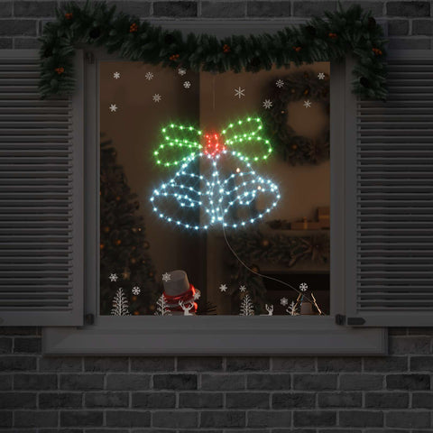 Campana di Natale con 144 LED Multicolore 56 x 46 cm PVC