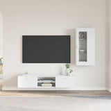 Set mobile TV con cassetto FLORIN Bianco Legno truciolato