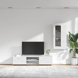 Set mobile TV con cassetto FLORIN Bianco Legno truciolato