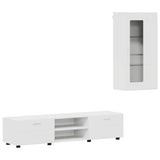 Set mobile TV con cassetto FLORIN Bianco Legno truciolato