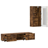 Set mobile TV FLORIN 3 pcs Rovere fumé Legno truciolato