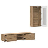 Set mobile TV FLORIN 3 pcs Rovere artigianale Legno truciolato