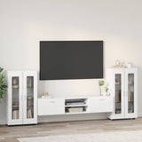 Set mobile TV con porta FLORIN 3 pcs Bianco Legno truciolato
