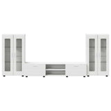Set mobile TV con porta FLORIN 3 pcs Bianco Legno truciolato