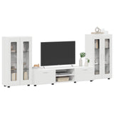Set mobile TV con porta FLORIN 3 pcs Bianco Legno truciolato