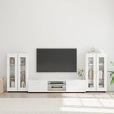 Set mobile TV FLORIN 3 pcs Bianco Lucido Legno truciolato