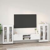 Set mobile TV FLORIN 3 pcs Bianco Lucido Legno truciolato