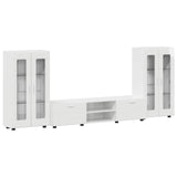 Set mobile TV FLORIN 3 pcs Bianco Lucido Legno truciolato