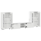 Set mobile TV FLORIN 3 pcs Bianco Lucido Legno truciolato