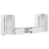 Set mobile TV FLORIN 3 pcs Bianco Lucido Legno truciolato