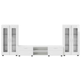 Set mobile TV FLORIN 3 pcs Bianco Lucido Legno truciolato