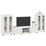 Set mobile TV FLORIN 3 pcs Bianco Lucido Legno truciolato