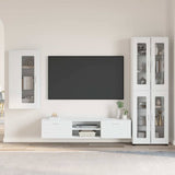 Set mobile TV con porta FLORIN 3 pcs Bianco Legno truciolato