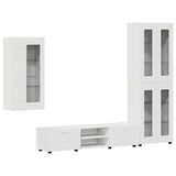 Set mobile TV con porta FLORIN 3 pcs Bianco Legno truciolato
