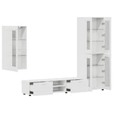 Set mobile TV con porta FLORIN 3 pcs Bianco Legno truciolato