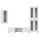 Set mobile TV con porta FLORIN 3 pcs Bianco Legno truciolato