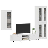 Set mobile TV con porta FLORIN 3 pcs Bianco Legno truciolato