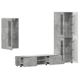 Set mobile TV FLORIN 3 pcs Grigio cemento Legno truciolato
