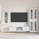 Set mobile TV FLORIN 3 pcs Bianco Lucido Legno truciolato