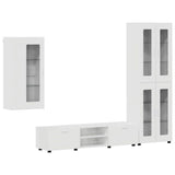Set mobile TV FLORIN 3 pcs Bianco Lucido Legno truciolato