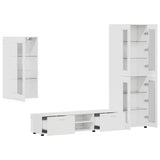 Set mobile TV FLORIN 3 pcs Bianco Lucido Legno truciolato