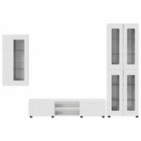 Set mobile TV FLORIN 3 pcs Bianco Lucido Legno truciolato