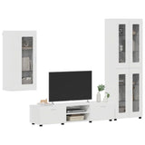 Set mobile TV FLORIN 3 pcs Bianco Lucido Legno truciolato